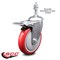 Service Caster 5 Inch Red Polyurethane Swivel 3/8 Inch Stem Caster with Total Lock Brake SCC SCC-TSTTL20S514-PPUB-RED-381615 - alternate 1